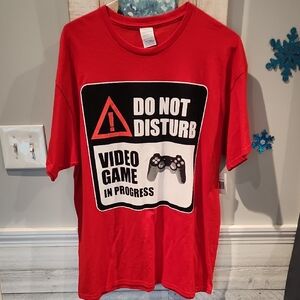 NWT Red 'Do Not Disturb' Video Game In Progress Men's Sz XL T-Shirt